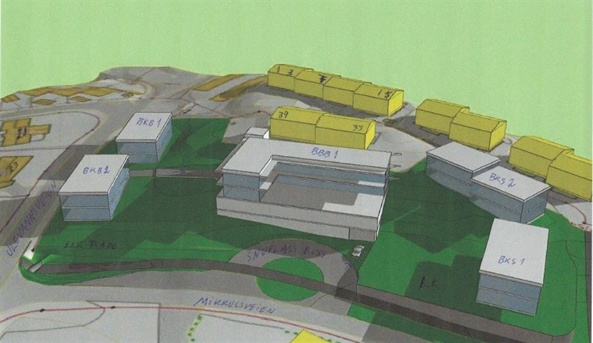 Oversikt over ulike bygg. Galleribilde