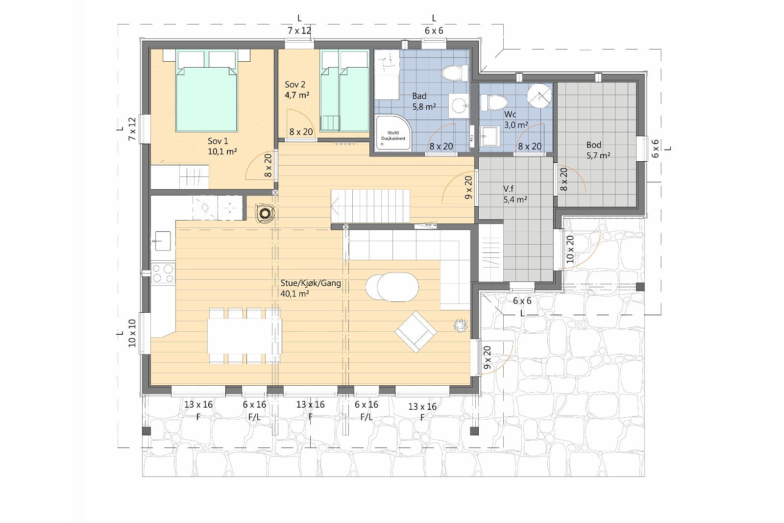 Plan 1. etg Galleribilde