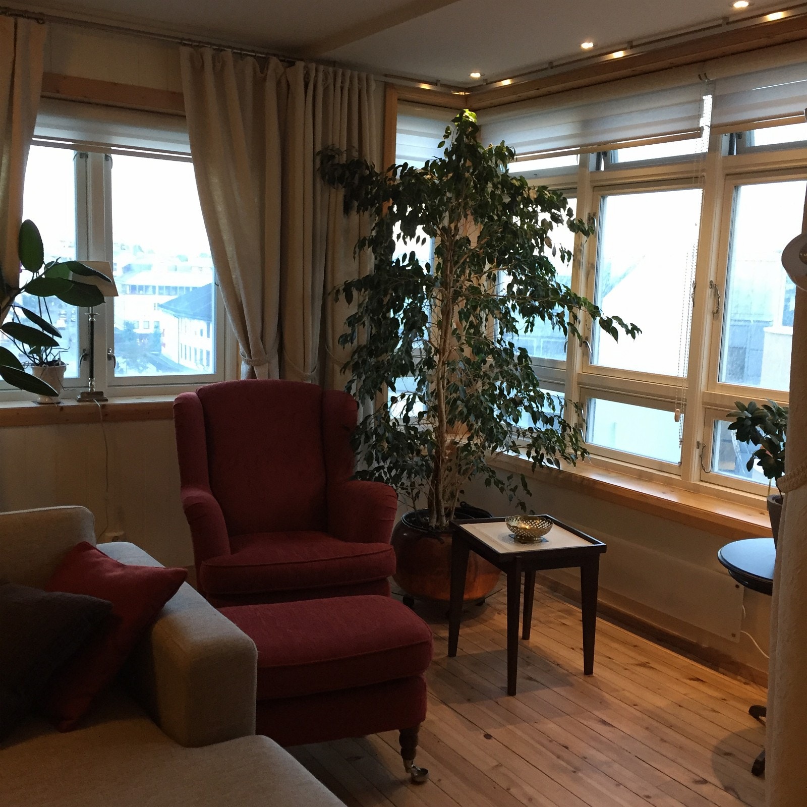 Stue med store vindu Galleribilde