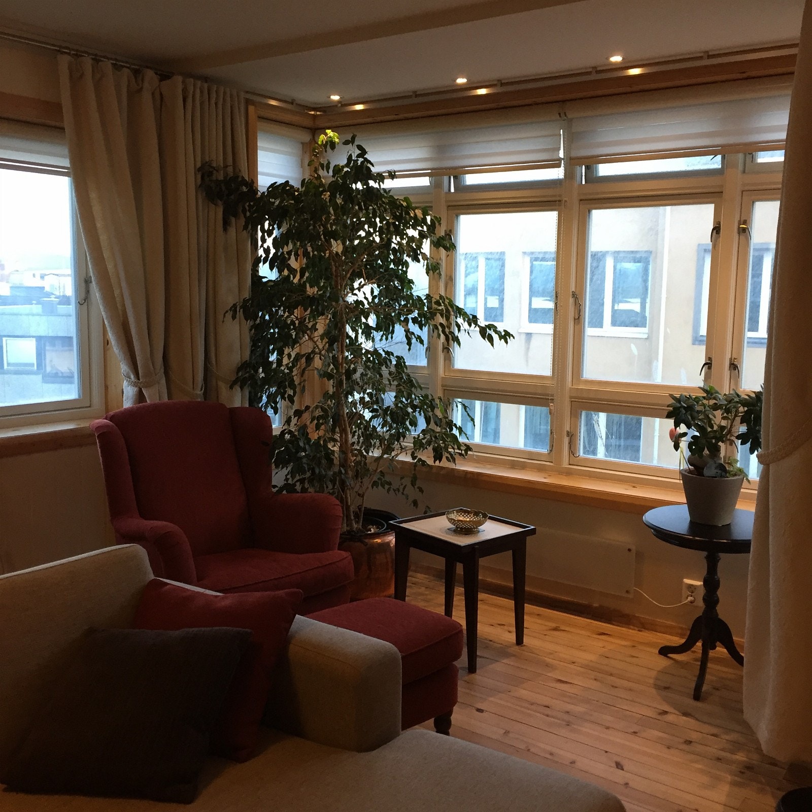 Stue med store vindu Galleribilde