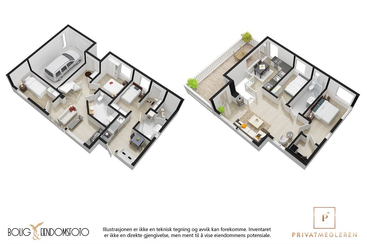 Plantegninger begge etasjer. Galleribilde