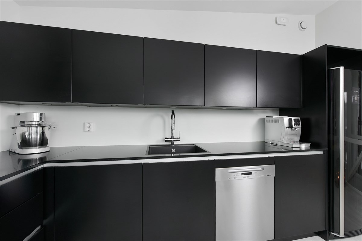 Det er også opplegg for oppvaskmaskin og nisje for kjøleskap. Galleribilde