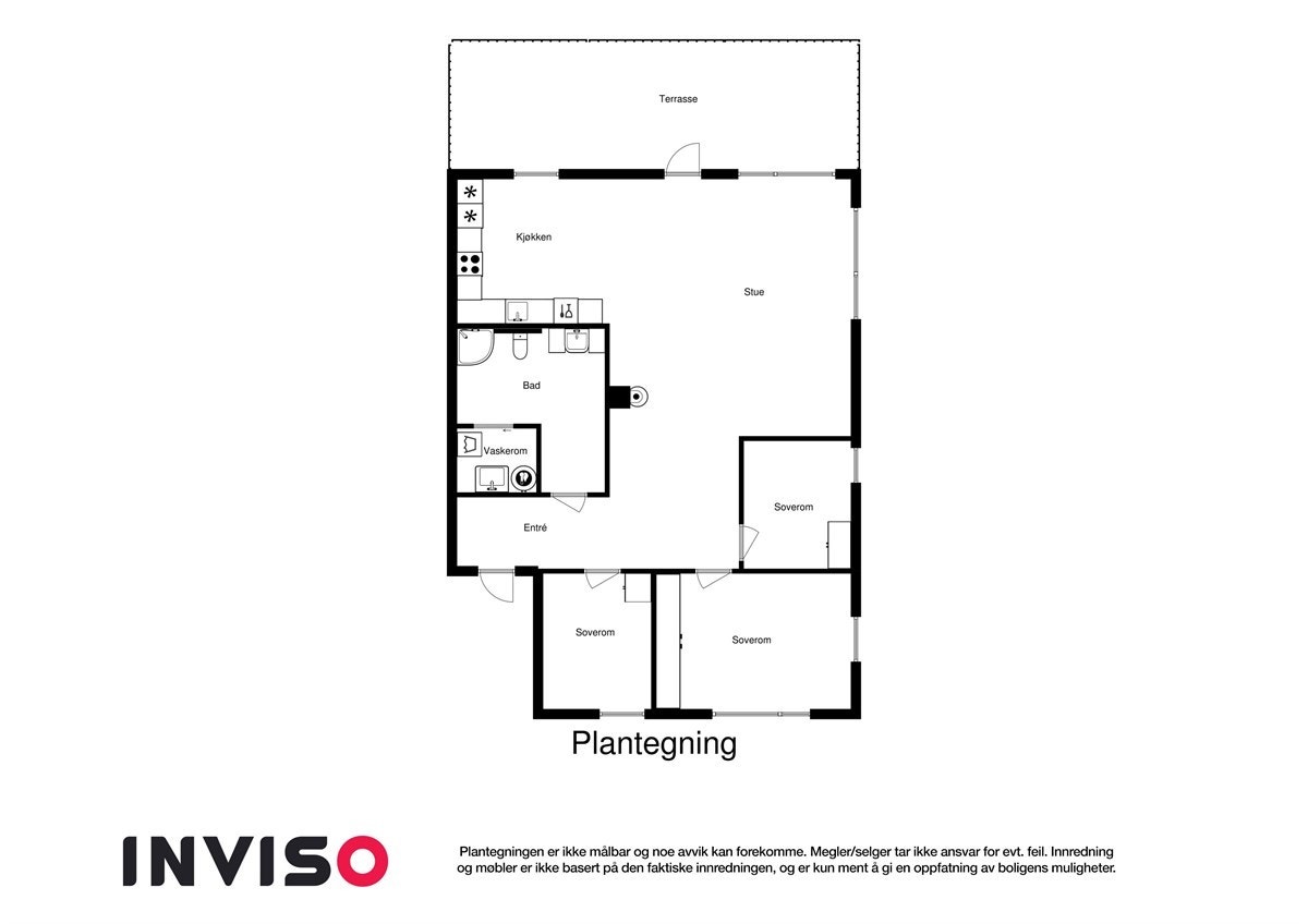 Plantegning i 2D med romsbeskrivelse Galleribilde