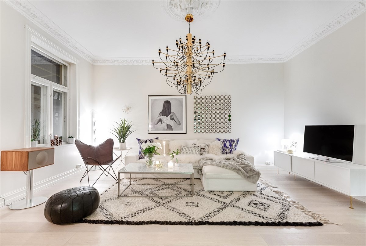 Stue med uttak til kabel TV og internett fra Get Galleribilde