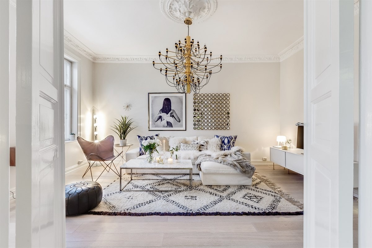 Doble fløydører mellom stuene Galleribilde