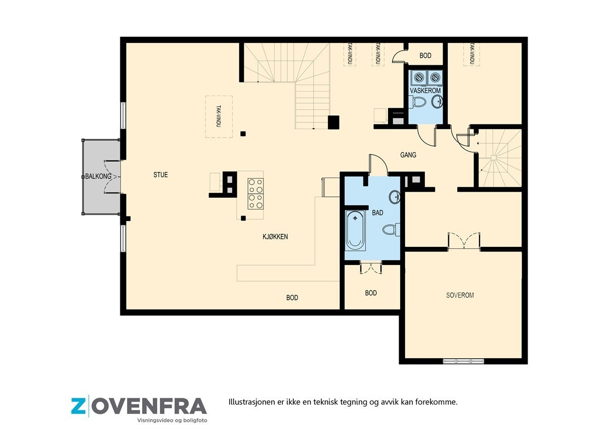 Plantegning loft Galleribilde