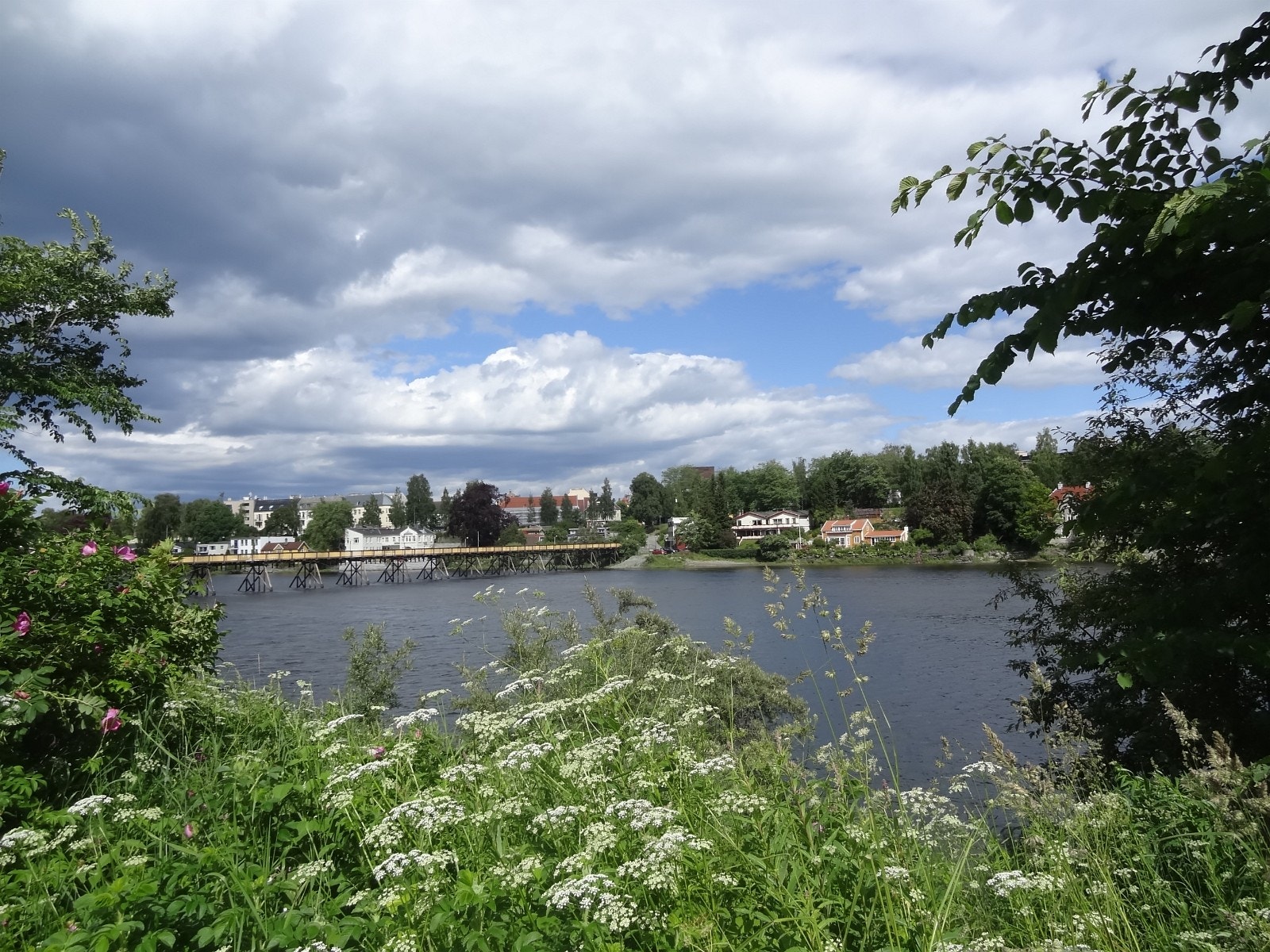 Øya-Nidelva med gangbrua til Kalvskinnet Galleribilde