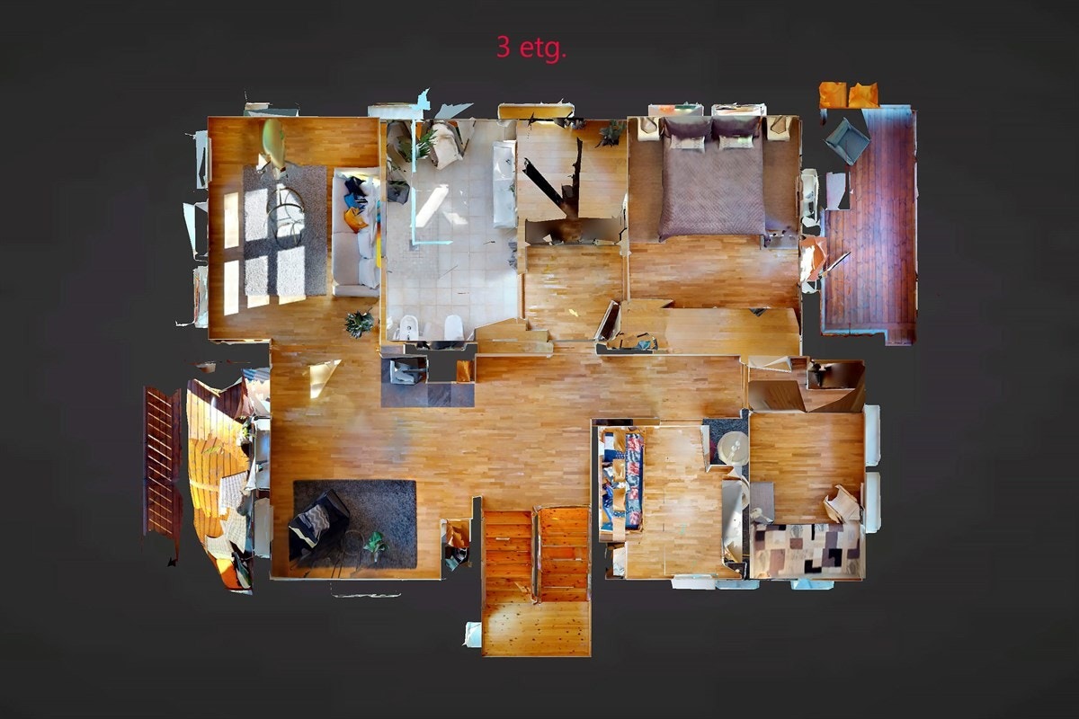 3D Plantegning tredje etasje. Galleribilde