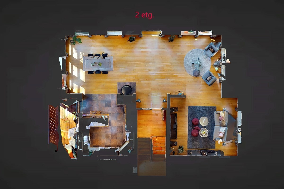 3D Plantegning andre etasje. Galleribilde