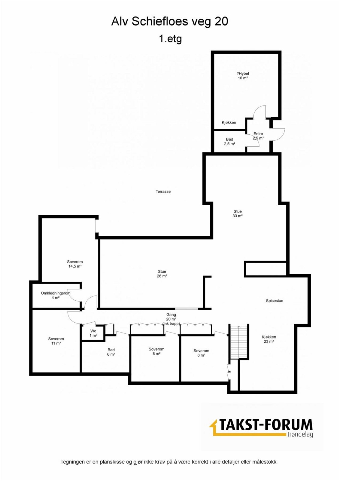 Planskisse 1. etg Galleribilde