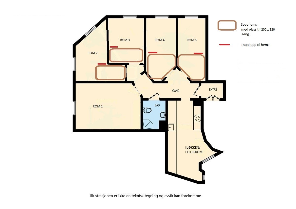 Plantegning.
Rom 3 LEDIG - Ledig nå og leies ut etter avtale.
Rom 4 LEDIG - Ledig nå og leies ut etter avtale. Galleribilde