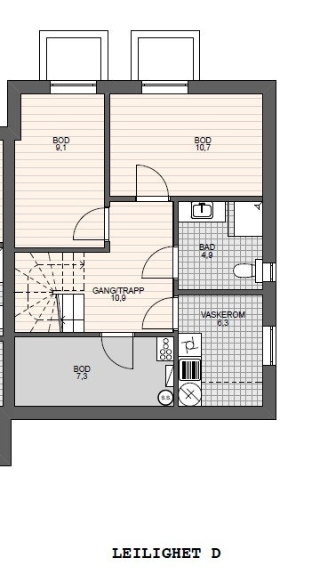 Planskisse - Underetasje - hus D Galleribilde