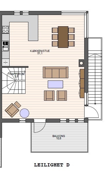 Planskisse - 2. etasje - Hus D Galleribilde