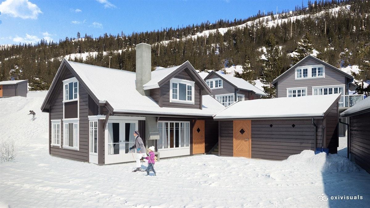 Nesbyen Fjellandsby Hågeberg fasade Galleribilde