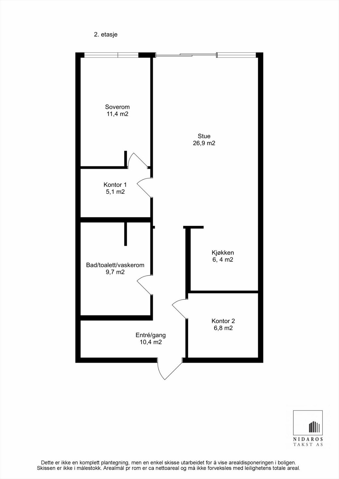 Planskisse Bergheimsveien 28 Galleribilde