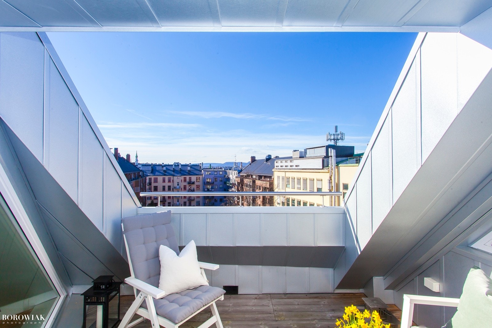 Inntrukket takterrasse på 7 kvm med flotte solforhold og utsikt Galleribilde