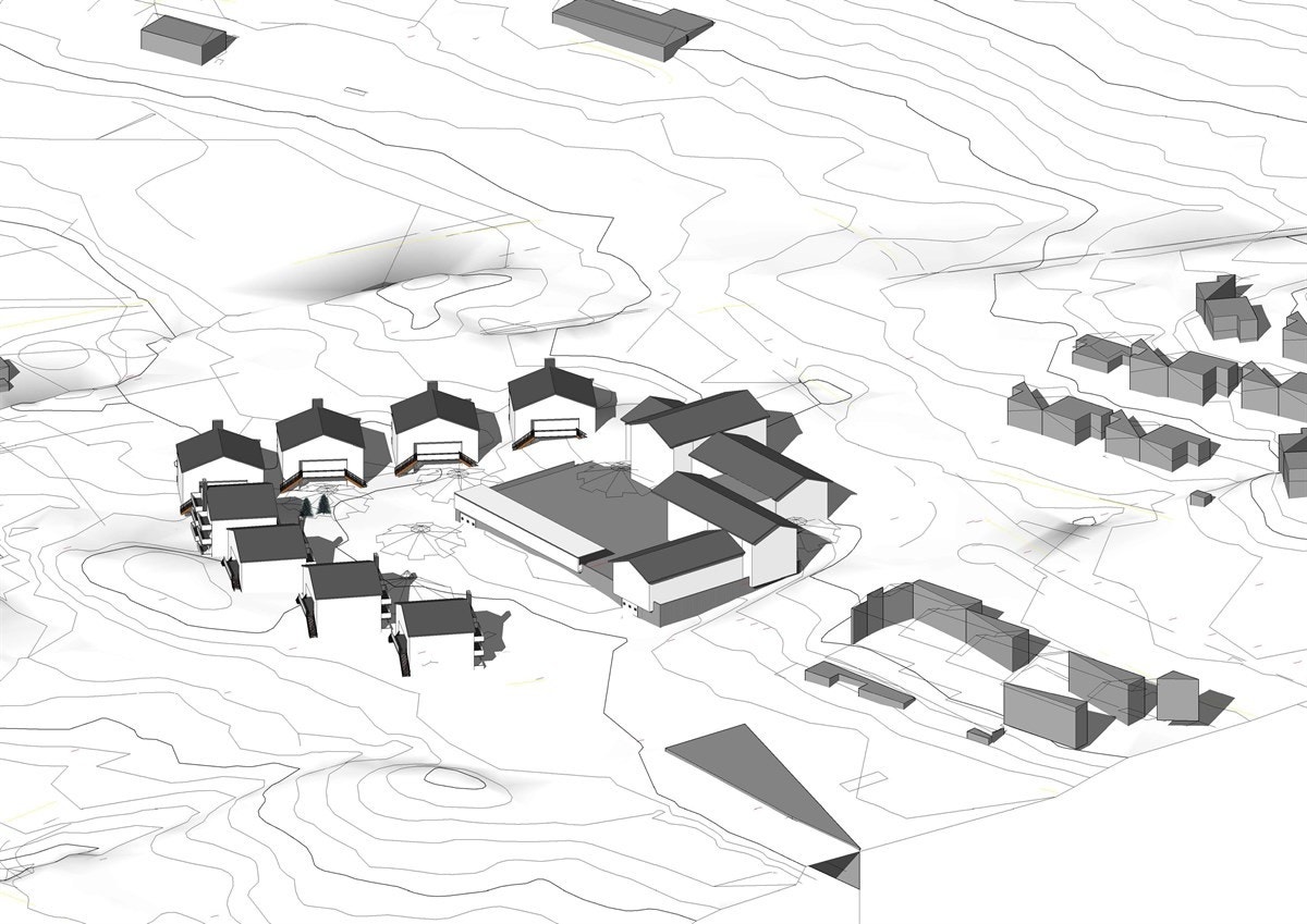 3D skisse av Trysiltunet når ferdig utbygget Galleribilde