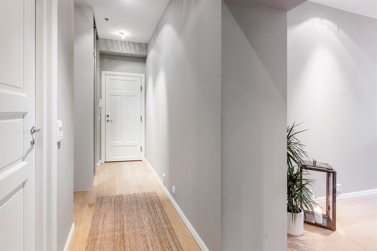 Hall som separerer stue/kjøkken fra soverom og bad Galleribilde