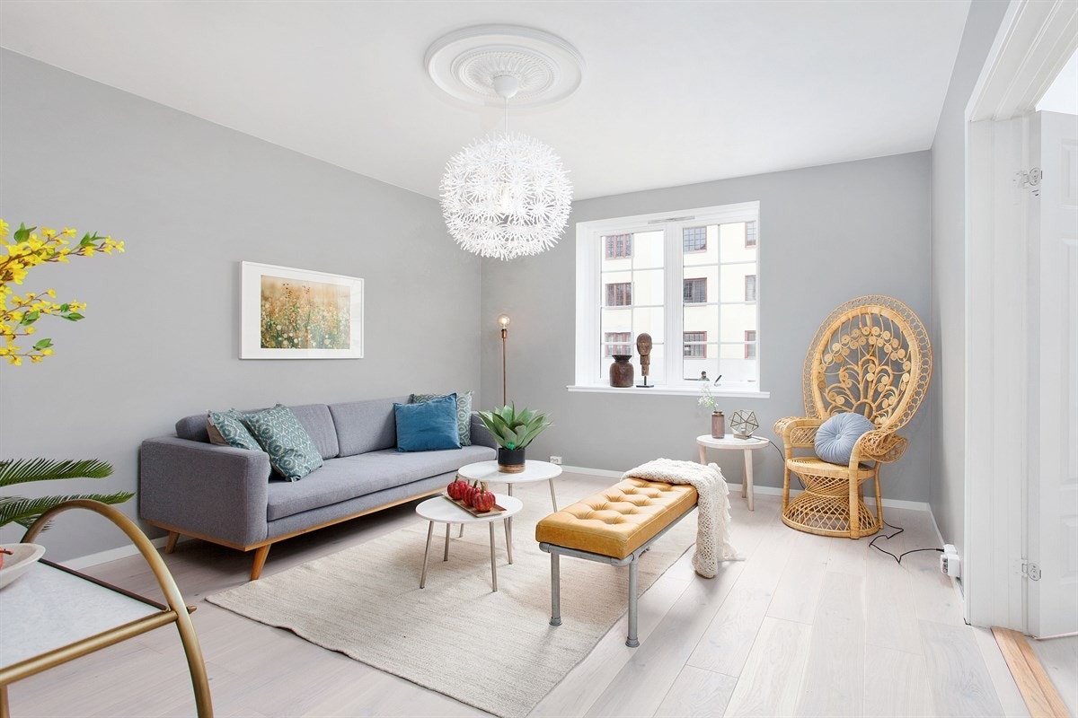 Lys og luftig stue. Galleribilde