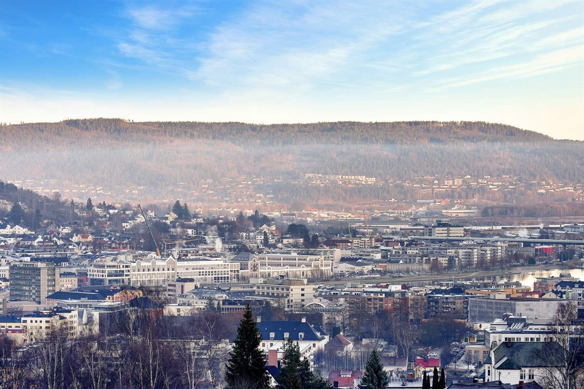 Eiendommen har en fantastisk utsikt over Drammen og Lierdalen. Galleribilde