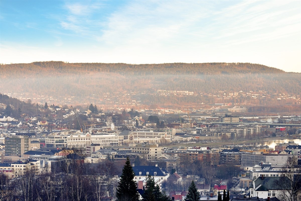 Eiendommen har en fantastisk utsikt over Drammen og Lierdalen. Galleribilde