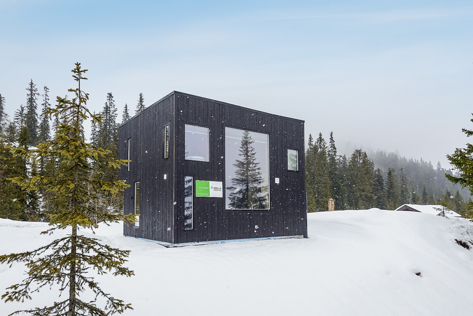 Bilde fra visningshytte. Galleribilde