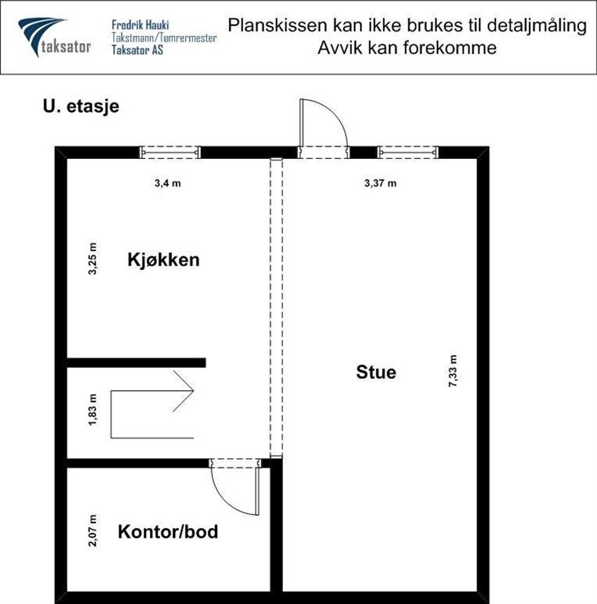 Oppmålt plantegning - U. etasje Galleribilde
