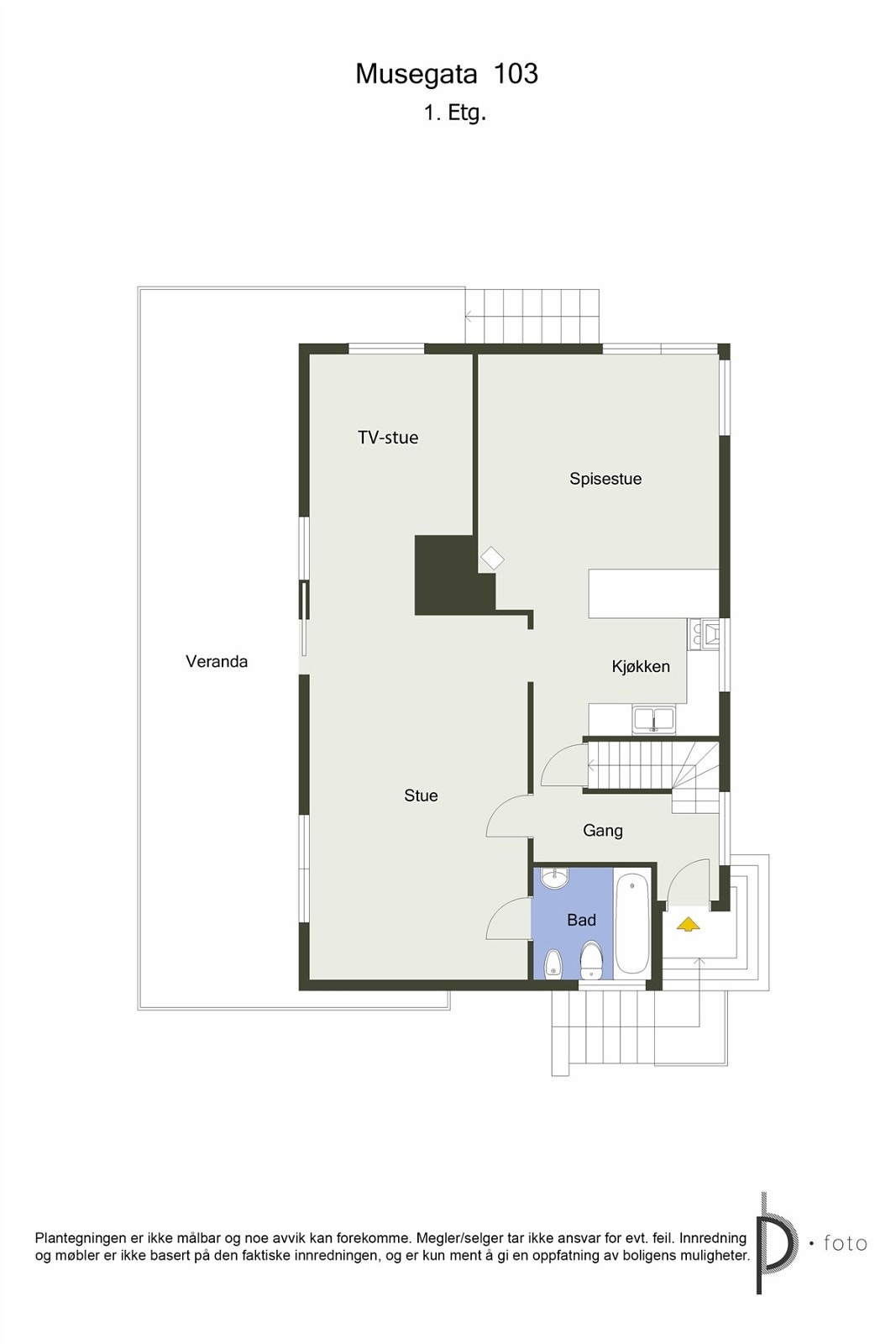 Plantegning 1. etasje. Galleribilde