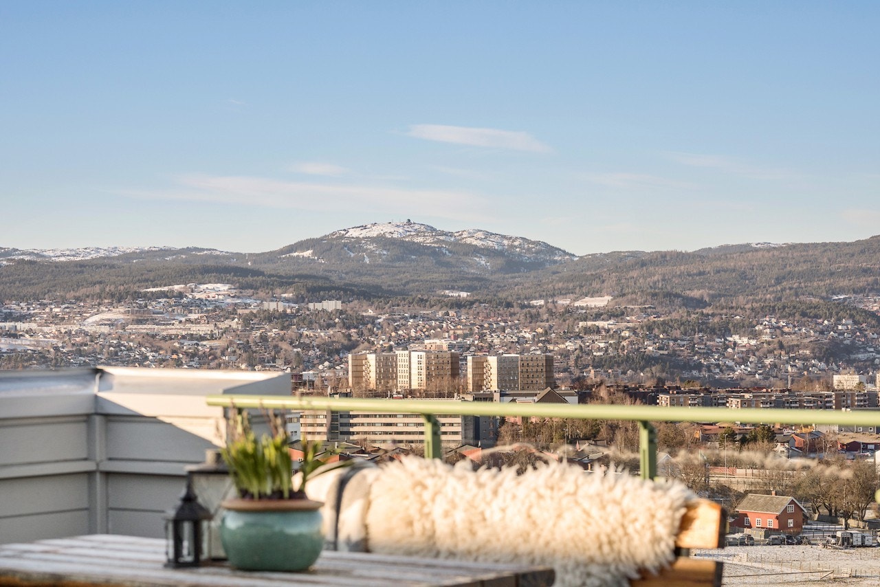 Utsikt mot Byåsen og Gråkallen Galleribilde