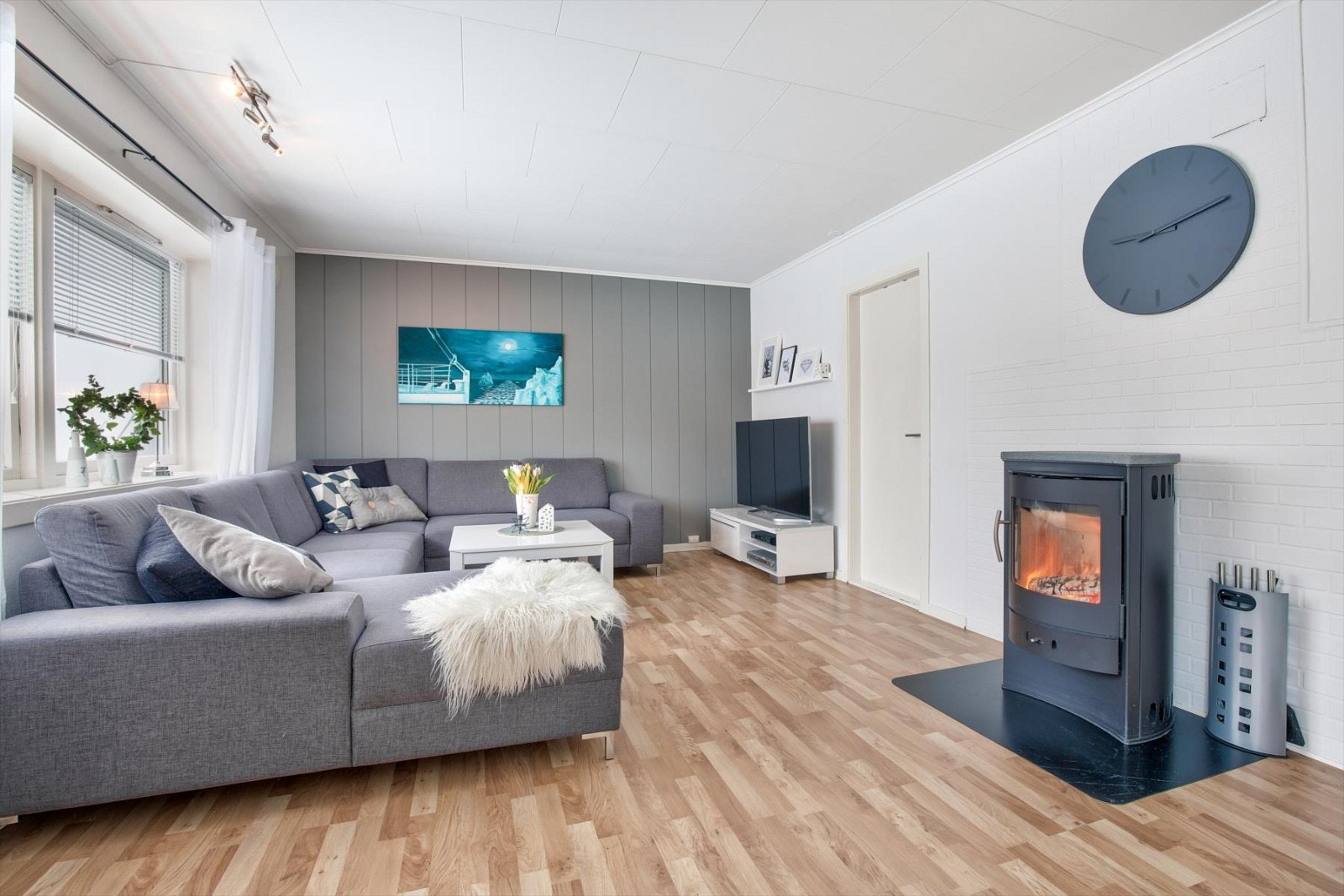 Vedovn i stue fra 2009 gir en behagelig varme på de ekstra kalde dagene. Galleribilde