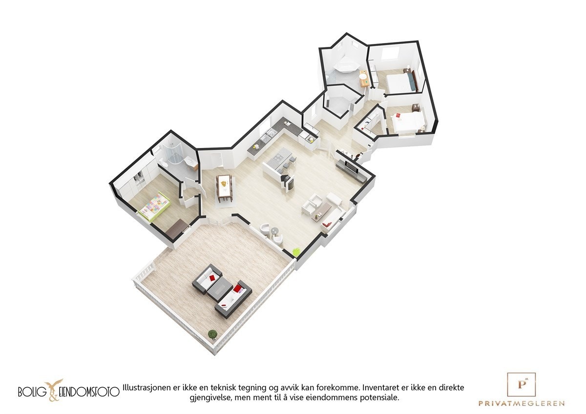 3D plantegning Galleribilde