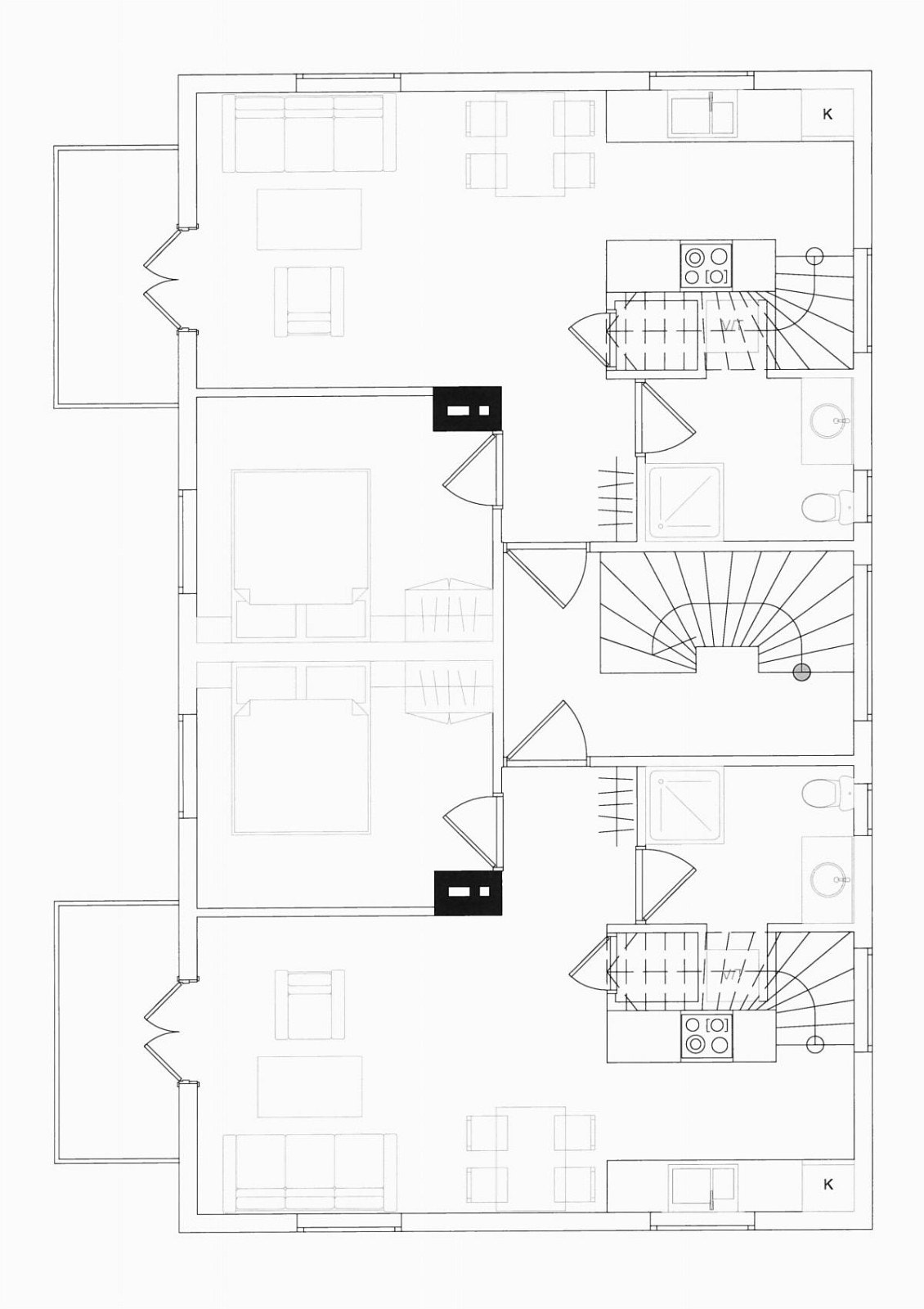 Plantegning 2 etg. (leilighet øverst i bildet) Galleribilde