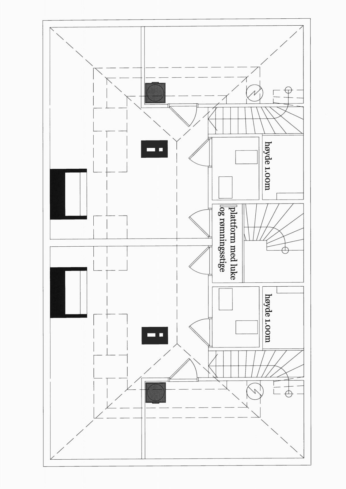 Plantegning loft. (leilighet øverst i bildet) Galleribilde