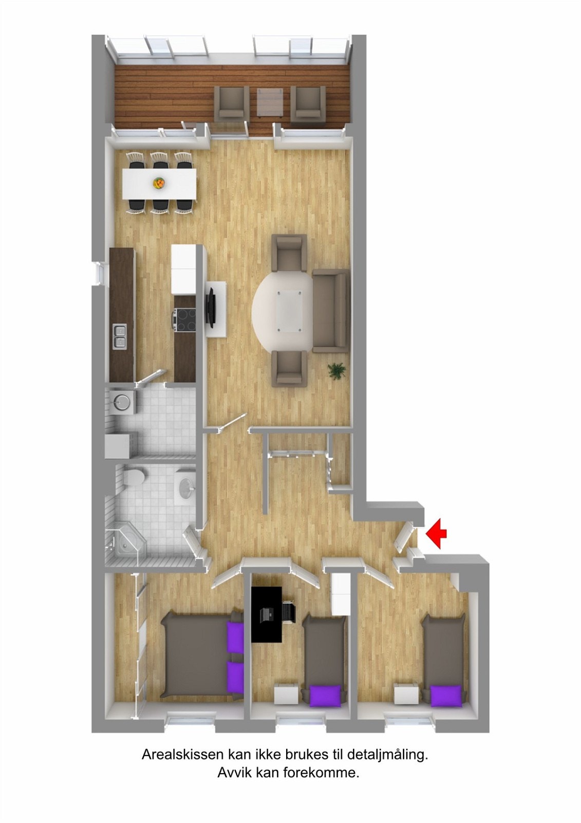 Plantegning Hovseterveien 44 A - 4 roms Galleribilde
