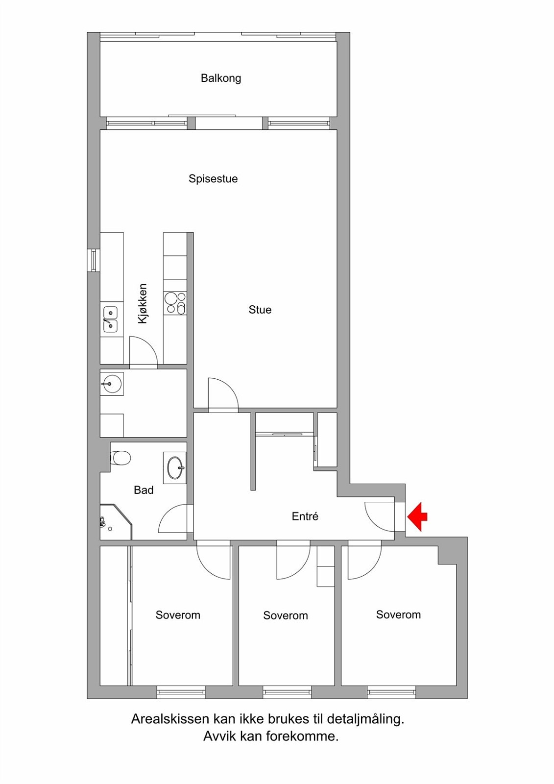Plantegning Hovseterveien 44 A - 4 roms Galleribilde