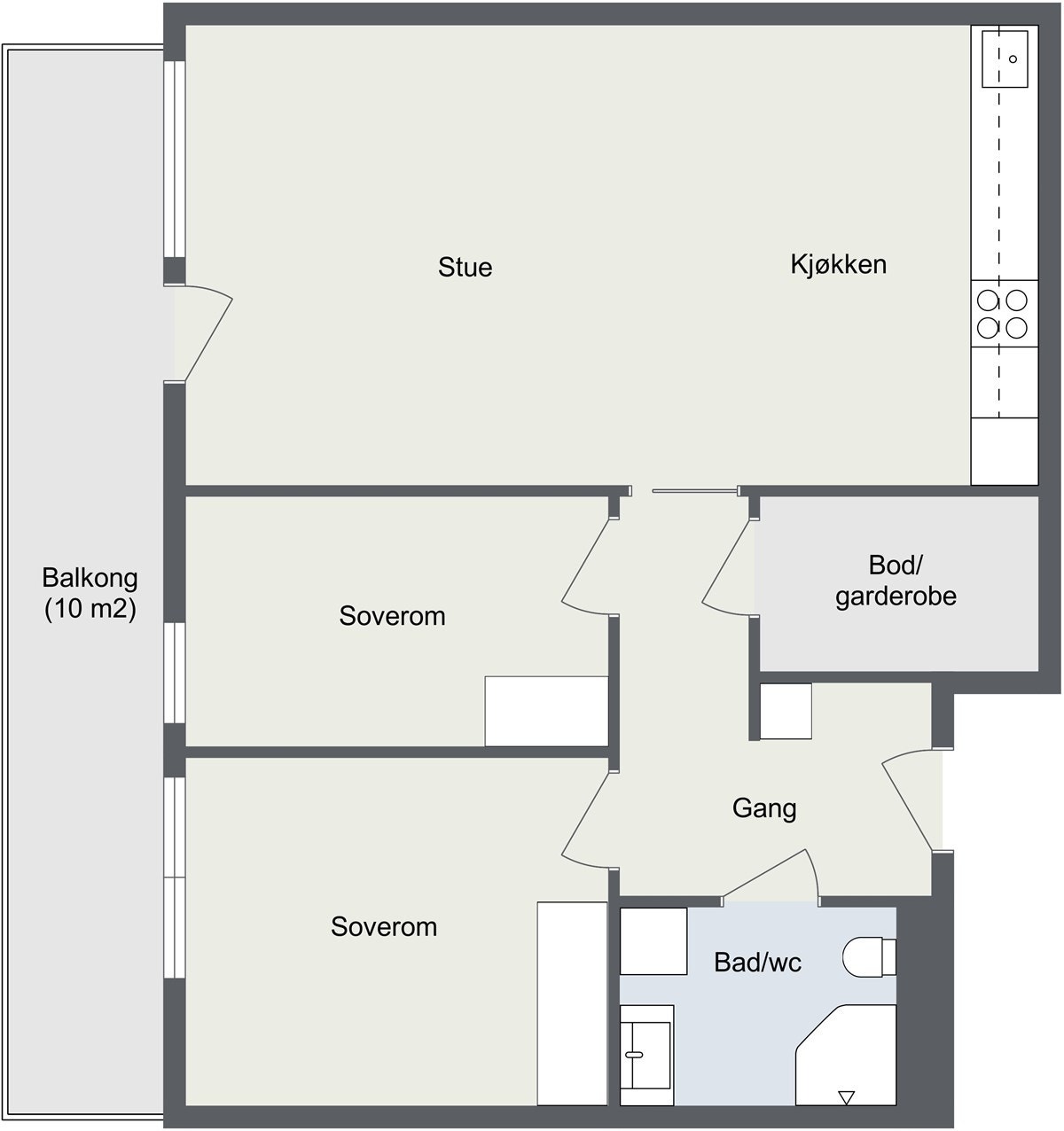 Plantegning Trondheimsveien 2 E, 3. etg. Galleribilde