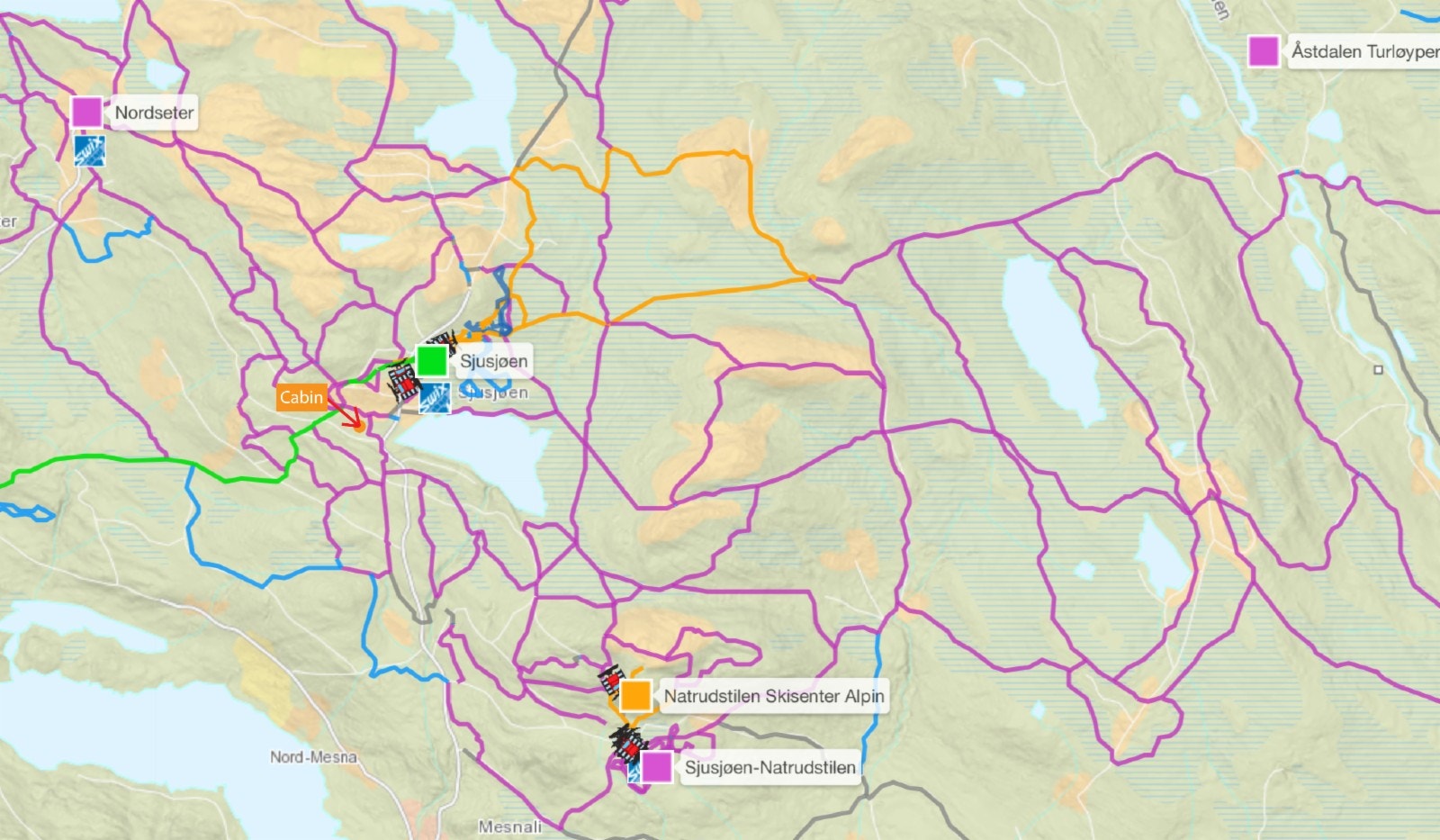 Hytta ligger veldig sentralt, men likevel skjermet Galleribilde