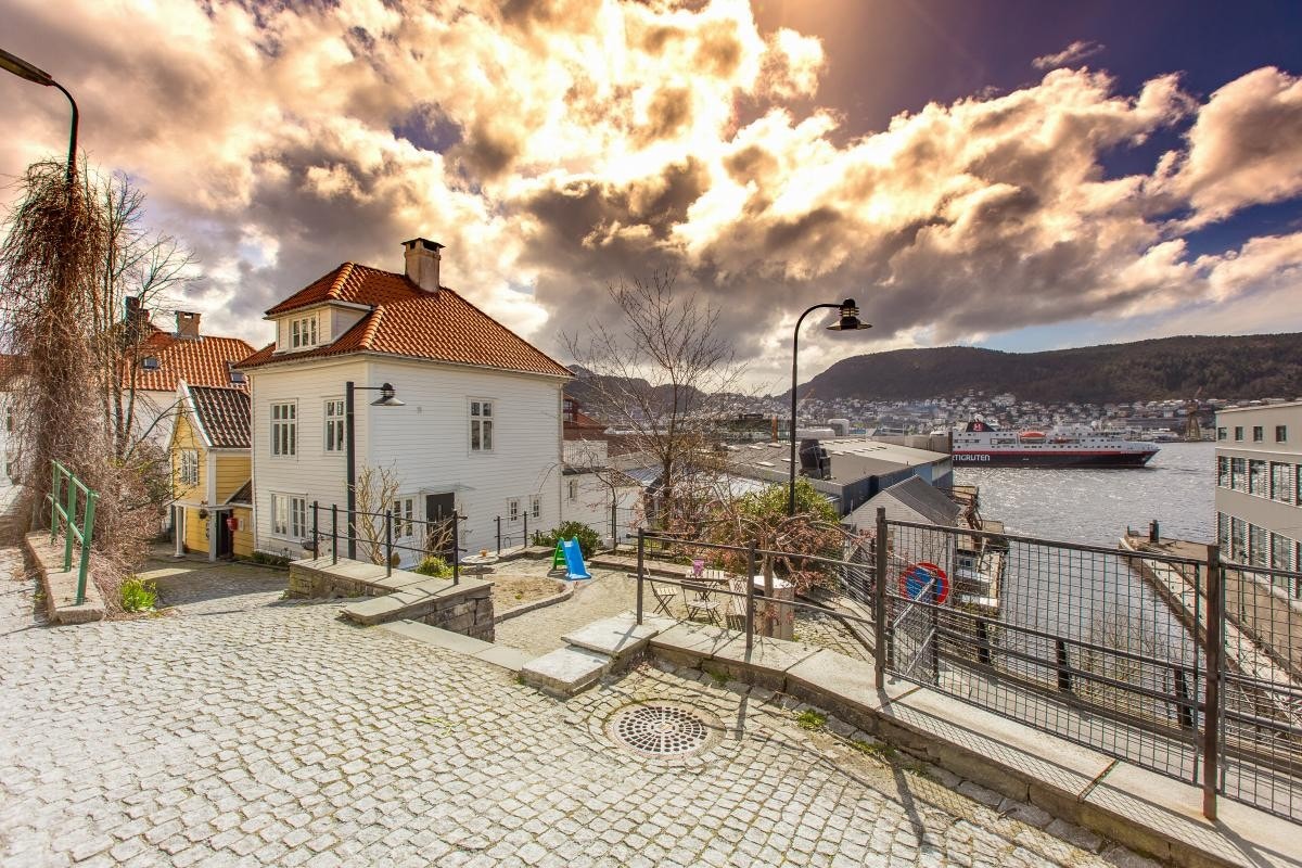 Hele området har en vestvendt og solrik beliggenhet med byen like innenfor Galleribilde