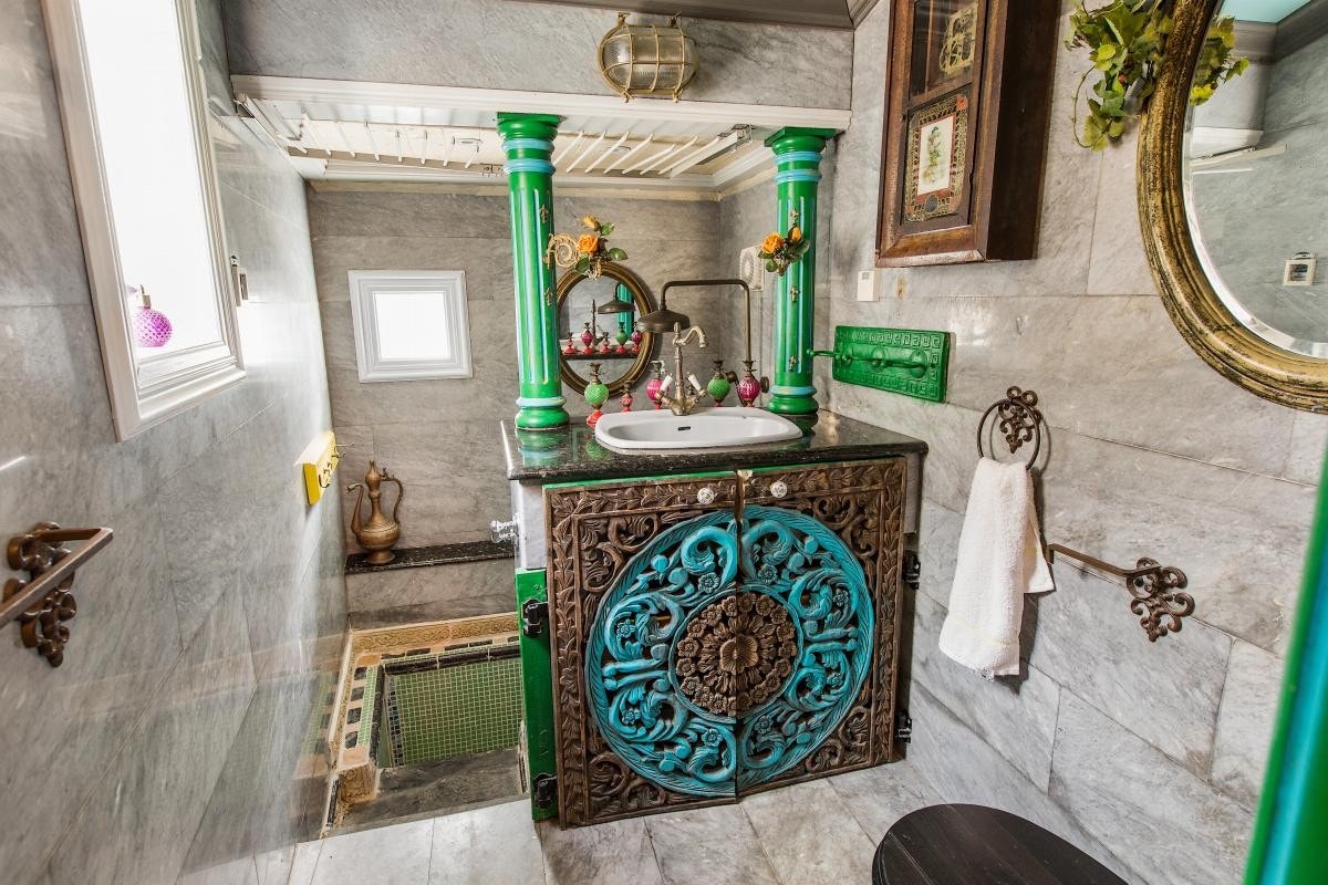 Flislagt bad med varmekabler i gulv Galleribilde