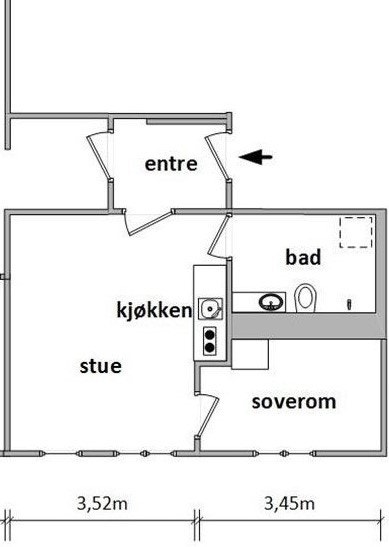 Skisse av leilighet Galleribilde