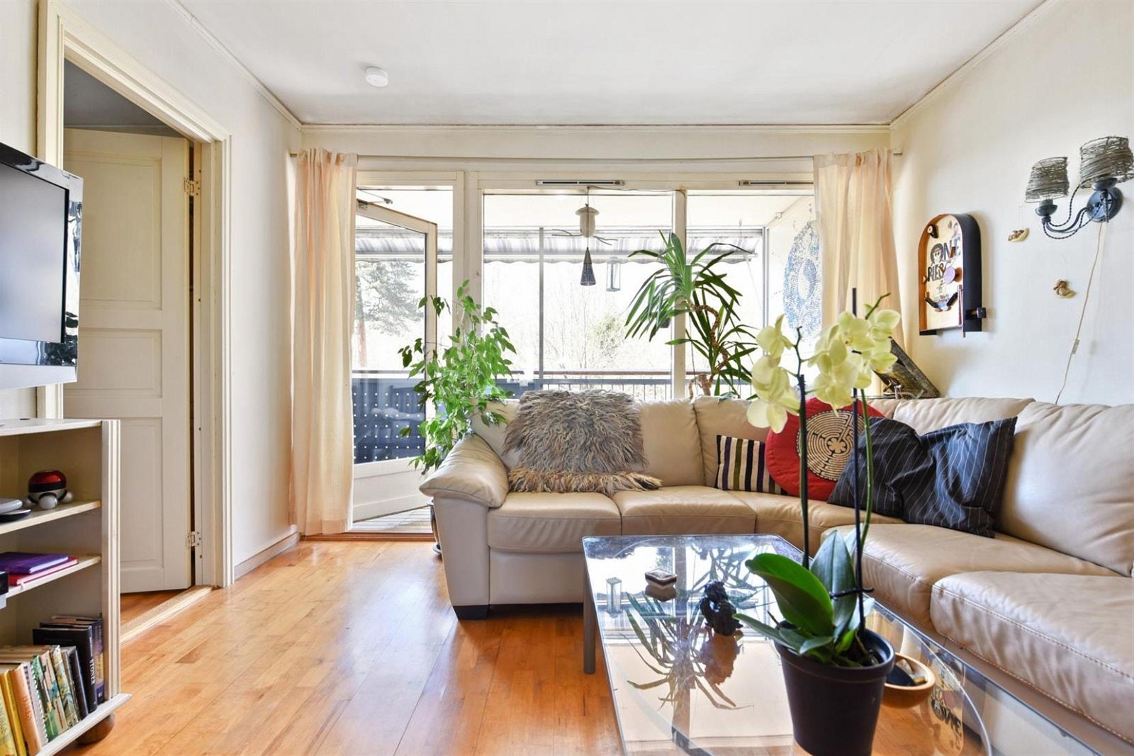 Fra stuen har du utsikt til skogen. Galleribilde