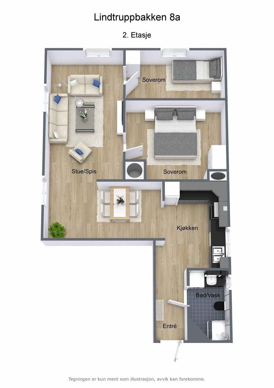 plantegning 3D Galleribilde