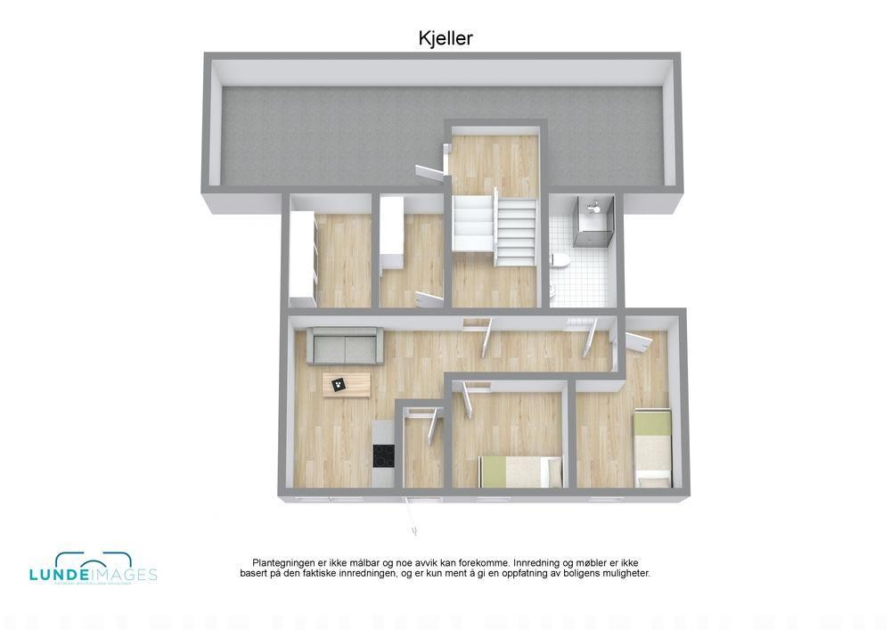 Plantegning kjeller 3D Galleribilde