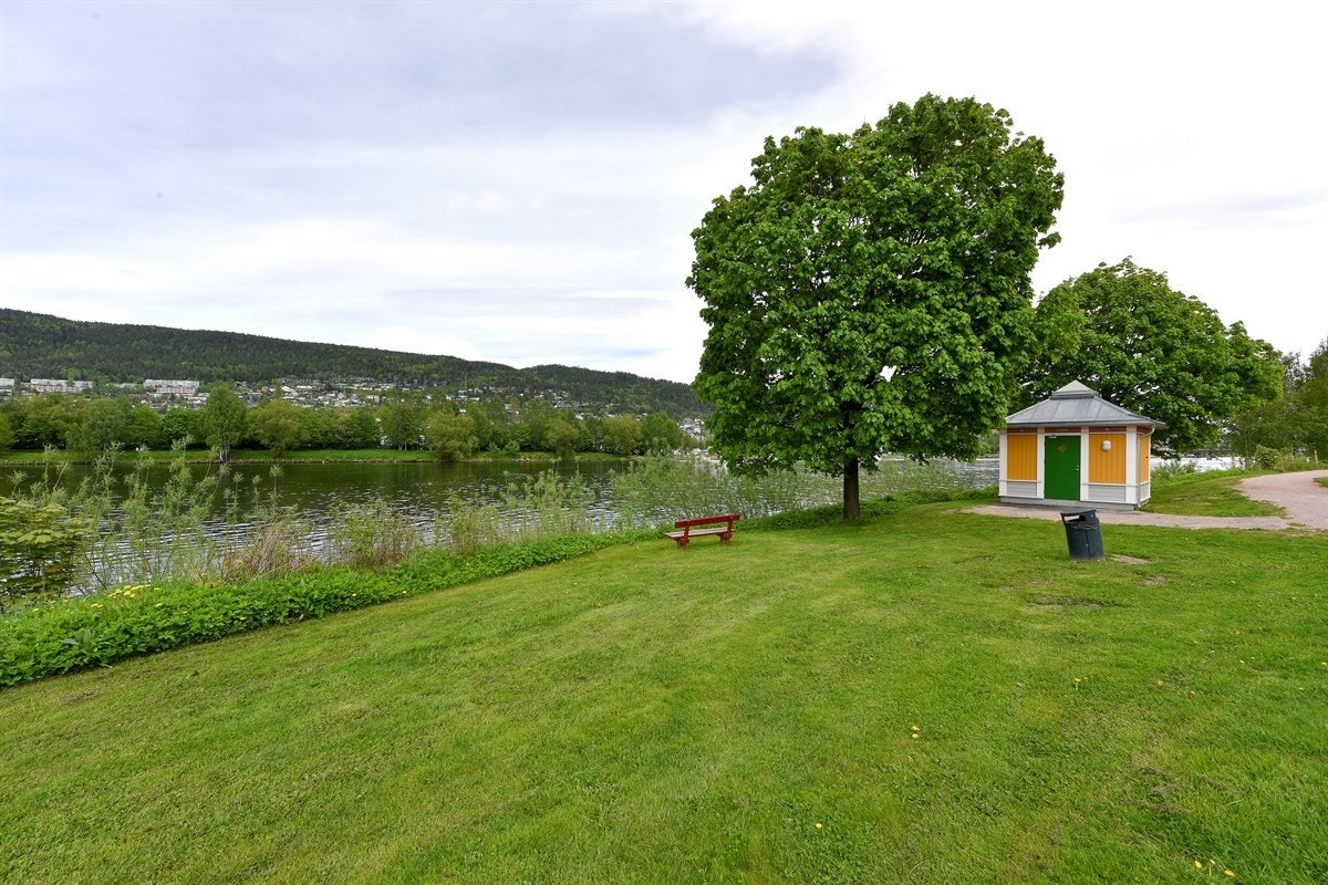 Fellesområde er pent og barnevennlig med utsyn mot elven. Det er utstyrt med asfalterte internveier, lekeplass og plenareal. Galleribilde