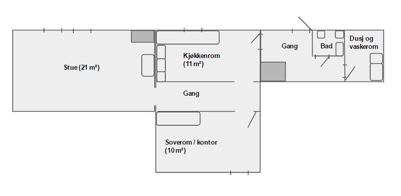 Plantegning, leilighet Galleribilde