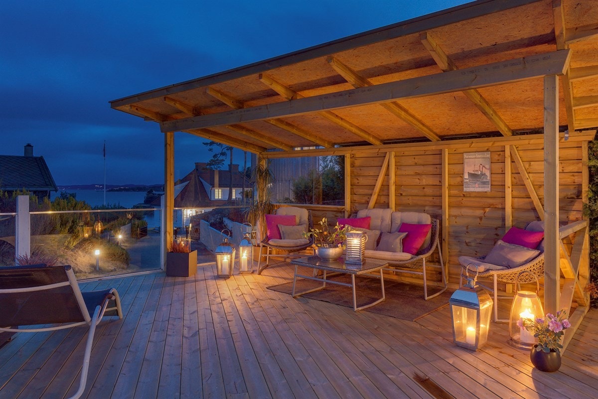 Terrasse med pergola Galleribilde