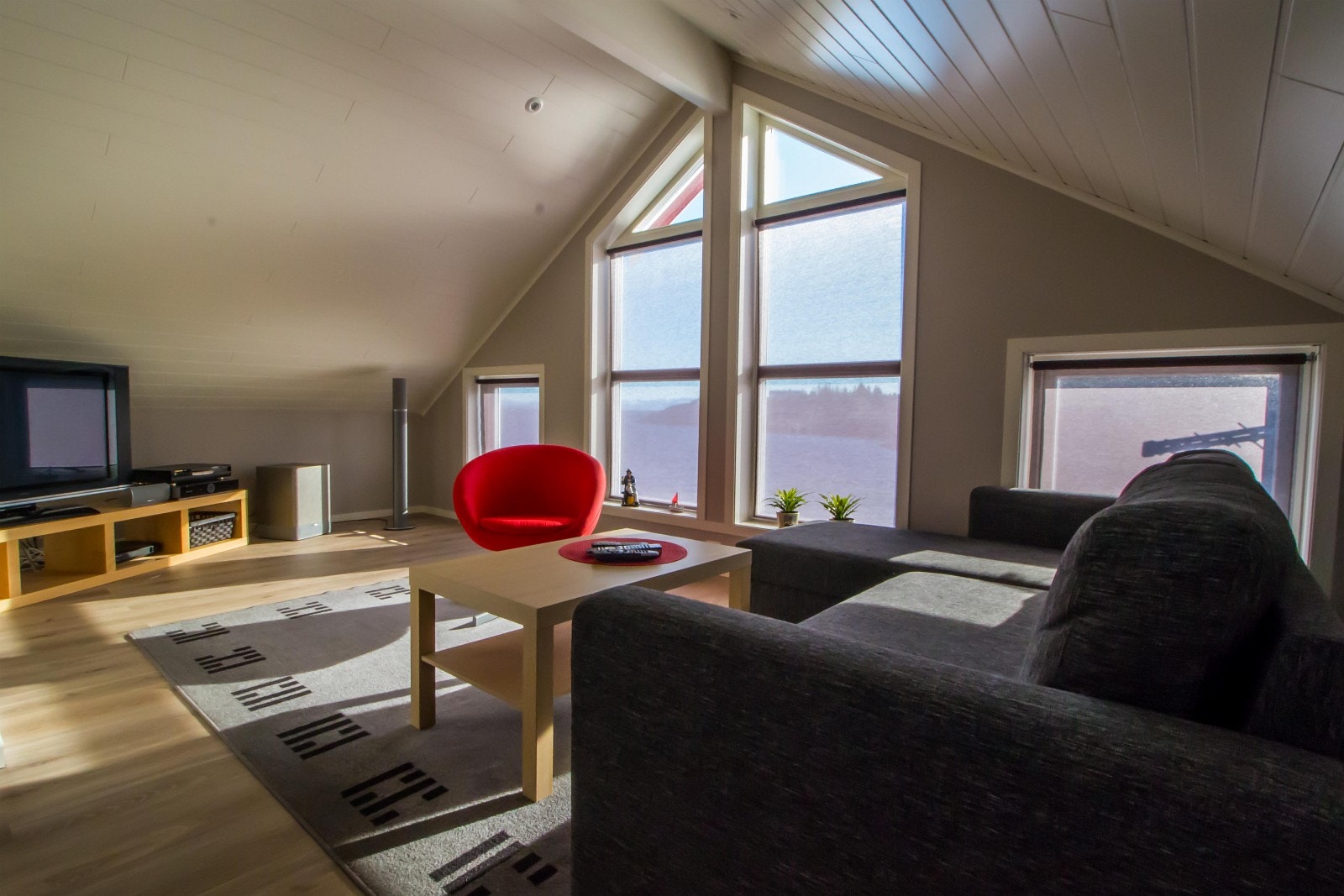 Loftsue/TV-stue med flott utsikt Galleribilde