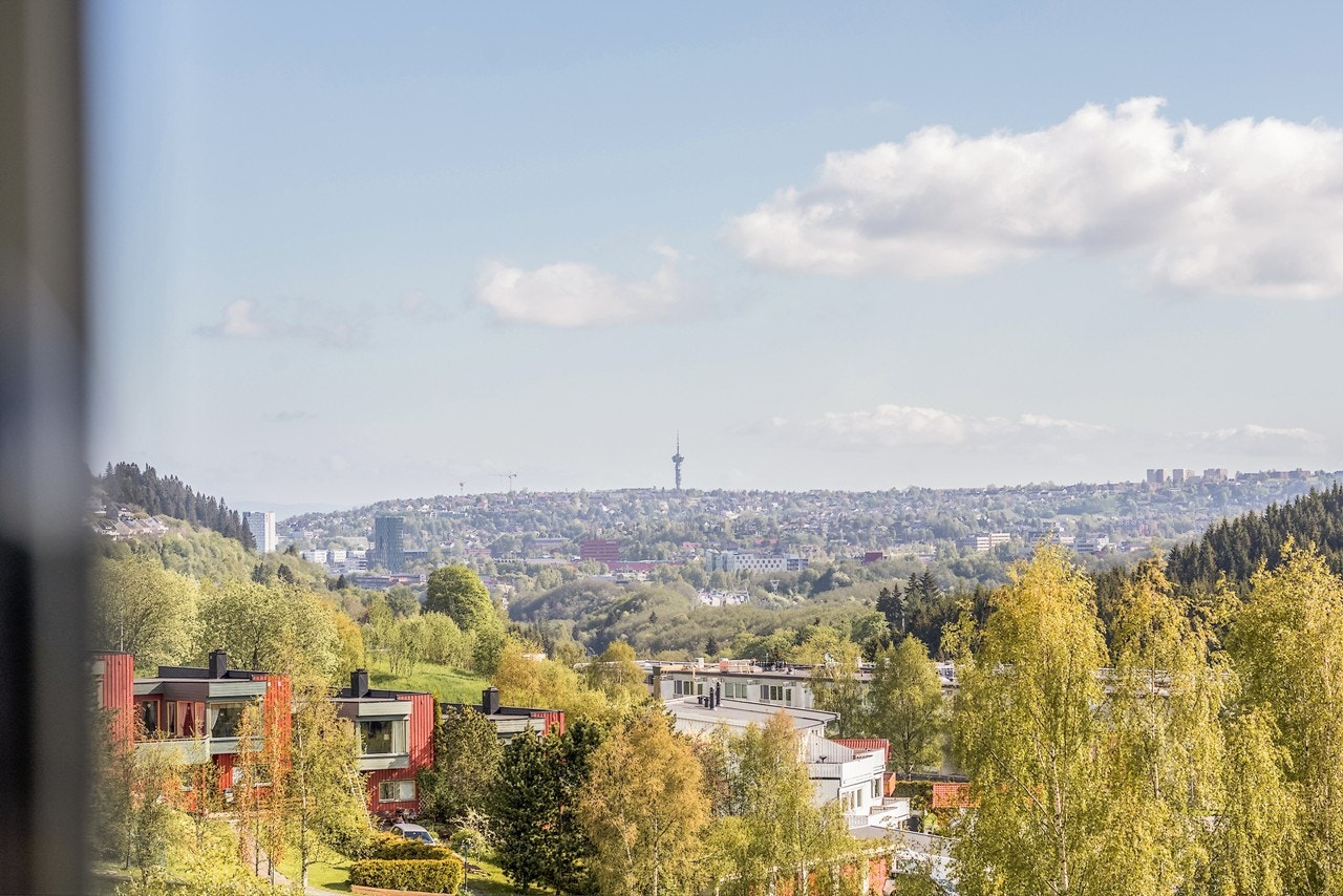 Her har du en fantastisk utsikt utover området og i fremkant skimter du Trondheim sentrum og Tyholttårnet Galleribilde