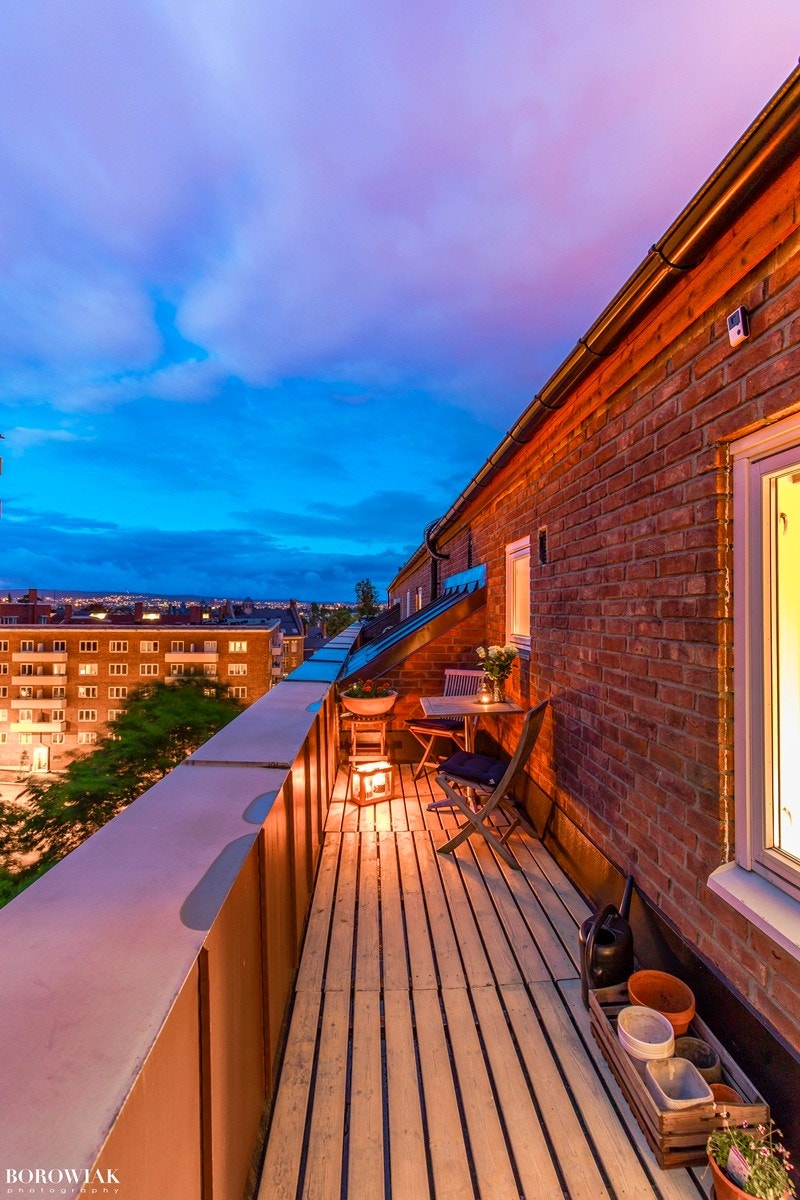 Kveldstemning fra østvendte takterrassen Galleribilde