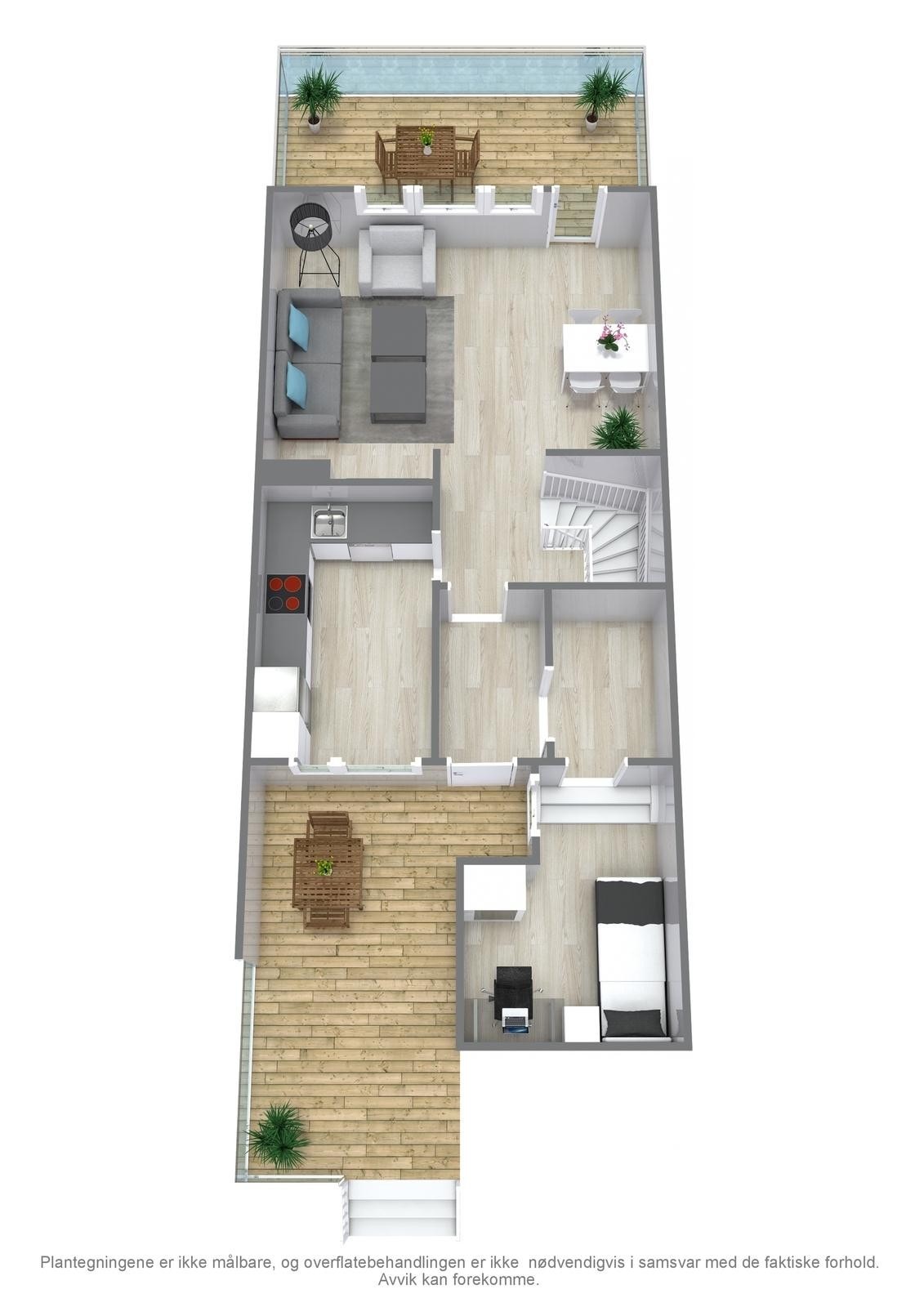 3D Plantegning - 1.etg Galleribilde